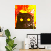 Demon cat uit de hel poster (Thuiskantoor)