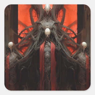 Demon Creatures Dark Fantasy Horror Vierkante Sticker