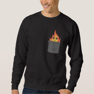 Demon Fire in Pocket Flame Hot Burning Art Halowe Trui