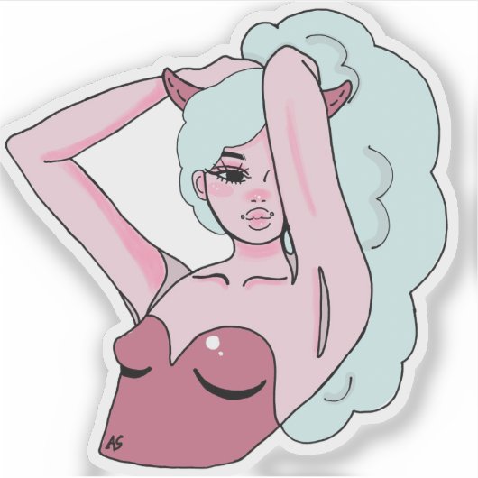 Demon Girl Sticker (Voorkant)
