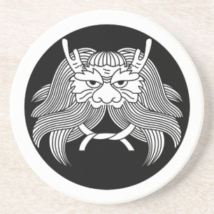 Demon helm zandsteen onderzetter