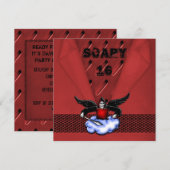 Demon Hunter Gothic Red Scary 16th Birthday Kaart (Voorkant / Achterkant)