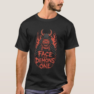 Demon Kat Samurai Sta Voor Je Demonen Krijger Ster T-shirt