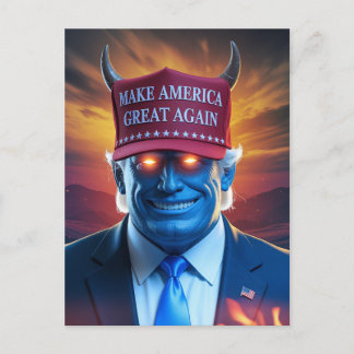 Demon Man in een rood Pet Briefkaart