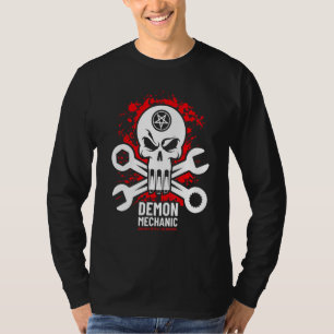 Demon Mechanic Skull Wright Auto Repair Engineer T-shirt