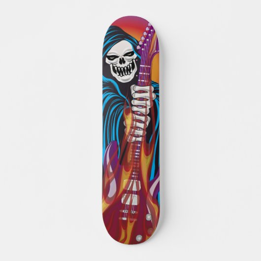 Demon met Flaming Guitar Skateboard (Voorkant)