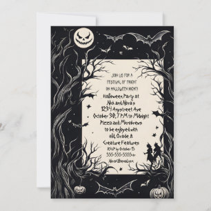 Demon Moon Halloween Party Kaart