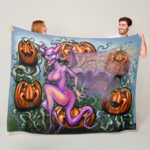 Demon Pumpkins Fleece Deken