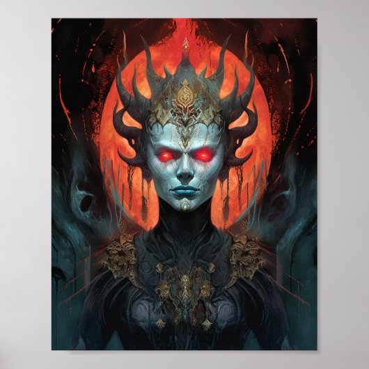 Demon Queen Dark Goddess Fantasy Art Poster (Voorkant)