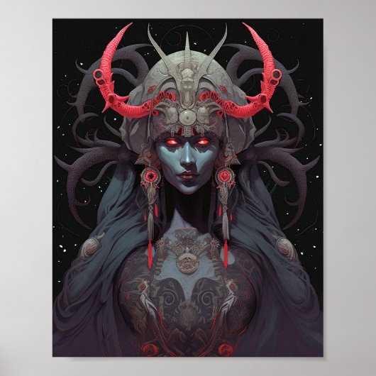 Demon Queen Fantasy Kunst Poster (Voorkant)