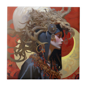 Demon Queen Fantasy Kunst Tegeltje