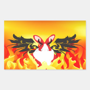 DEMON RECHTHOEKIGE STICKER