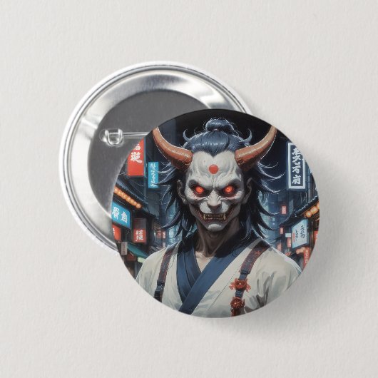 Demon Samurai Ronde Button 5,7 Cm (Voorkant /achterkant)