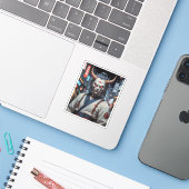 Demon Samurai Sticker (Laptop met iPhone)