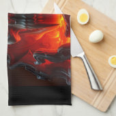 Demon Schedel Troon Halloween Keukenhanddoek (Quarter Fold)