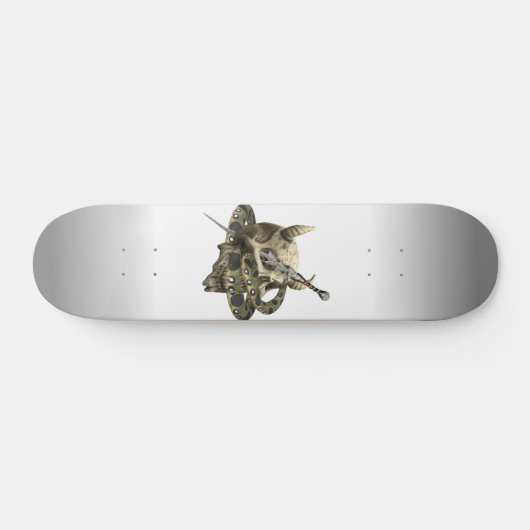 Demon Skull Python Snake Skateboard (Horz)