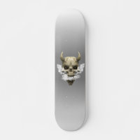 Demon Skull Smoking Skateboard