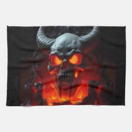 Demon Skull Throne Halloween Kitchen Towel Theedoek
