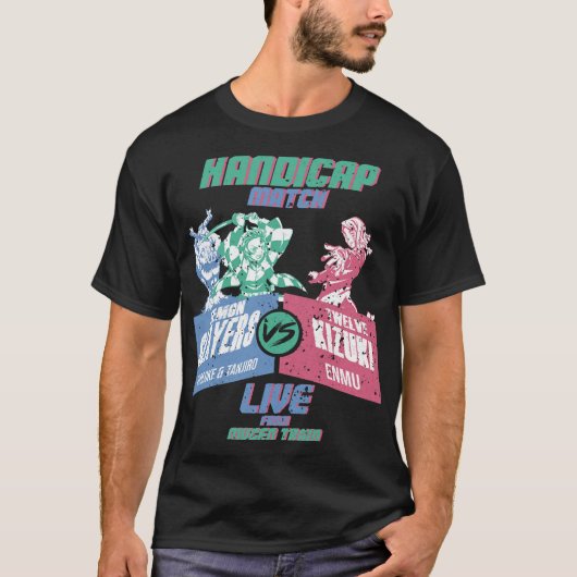 DEMON SLAYER HANDICAP MATCH (WHITE) (GRUNGE STYLE) T-SHIRT (Voorkant)