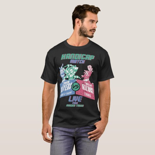 DEMON SLAYER HANDICAP MATCH (WHITE) (GRUNGE STYLE) T-SHIRT (Voorkant volledig)