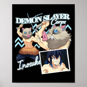Demon slayer_ kimetsu yaiba inosuke everzwijnmaske poster
