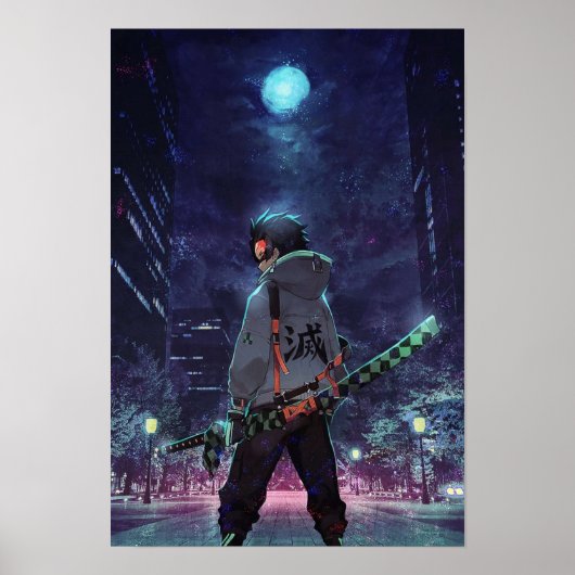 Demon Slayer Tanjiro Retro Poster (Voorkant)