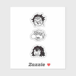 Demon Slayer Trio grappige Custom-Cut Vinyl Sticke Sticker