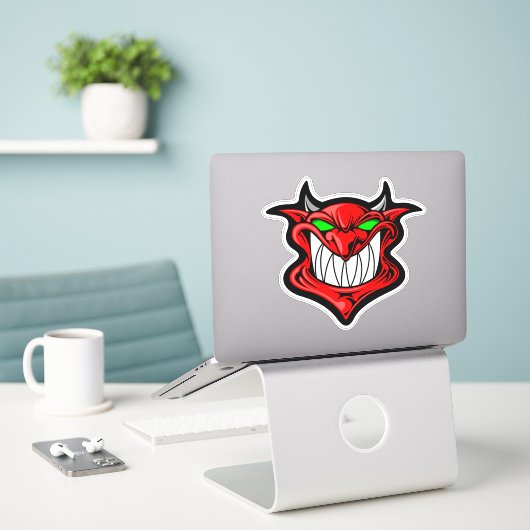 Demon Sticker (Laptop op bureau)