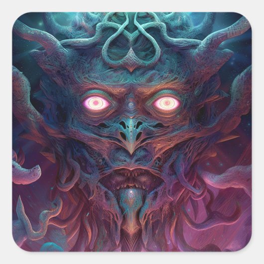 Demon Surreal Dark Fantasy Art Vierkante Sticker (Voorkant)