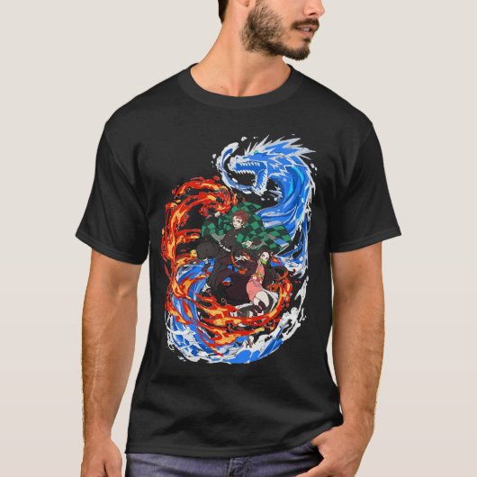 démon tueur eau et feu T-shirt (Devant)
