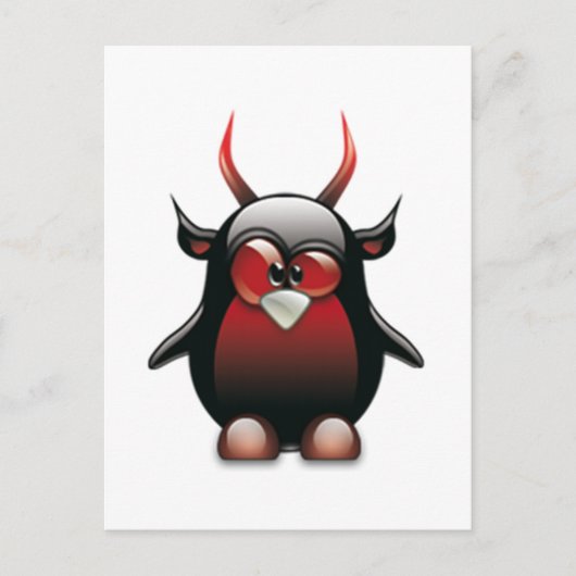 Demon Tux (Linux Tux) Briefkaart (Voorkant)