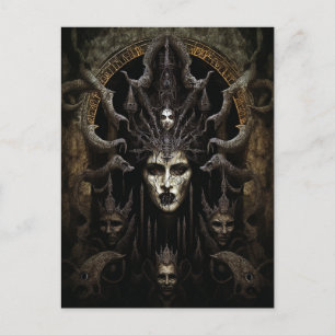Demon Woman Monster Horror Art Briefkaart