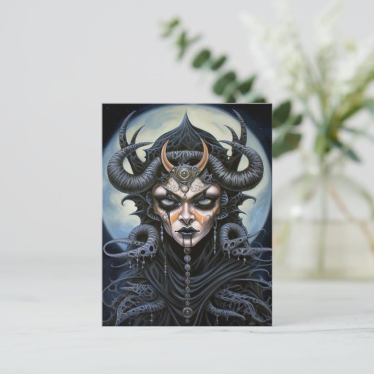 Demon Woman Queen Dark Fantasy Art Briefkaart (Staand voorkant)