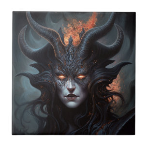 Demon Woman Queen Dark Fantasy Art Tegeltje