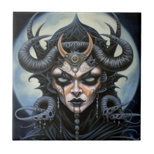 Demon Woman Queen Dark Fantasy Art Tegeltje