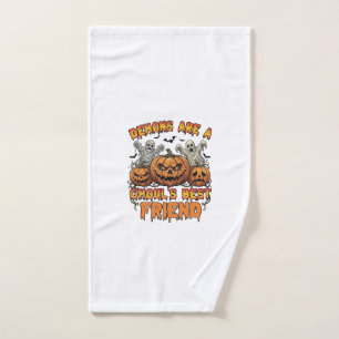Demonen Zijn Vrienden van Spookachtige Pompoenen M Handdoek