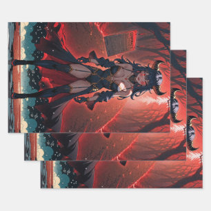 Demones met contact op Crossroads, Anime Demon Inpakpapier Vel