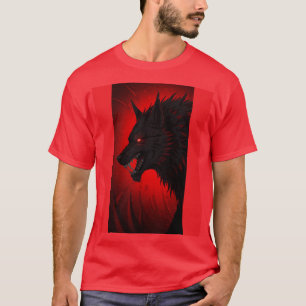 Demonic Alpha Wolf - Red-Eyed Fury Art T-shirt