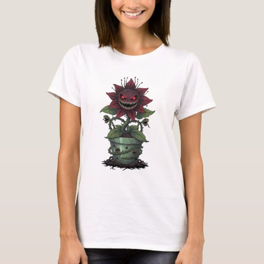 Demonic Bloodbloom in Cursed Pot T-shirt (Voorkant)
