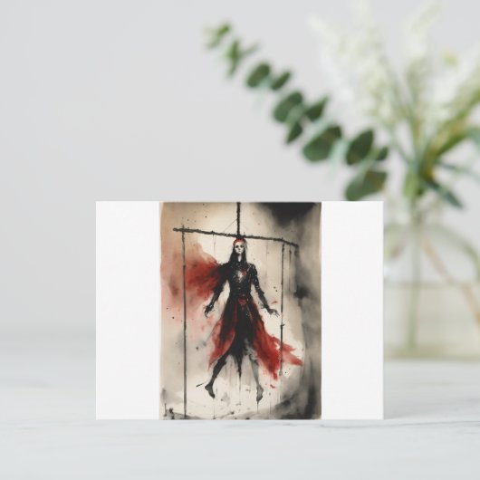 Demonic Circus Troupe Death Metal T-shirt Briefkaart (Staand voorkant)