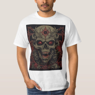 Demonic Skull Horror Art – Death Metal Gothic  T-shirt