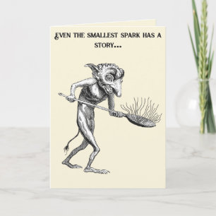 Demonische Personificatie Vuurwerk en Gebakken Ete Kaart