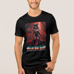 Demonische vrouw bij het kruispunt, Anime duivel m Tri-Blend Shirt