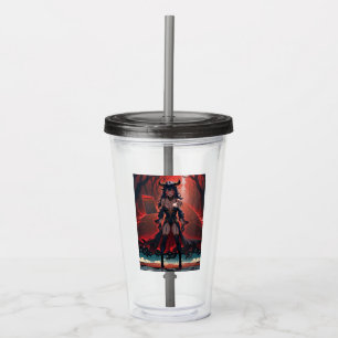 Demonische vrouw met contact op kruispunten, Anime Acryl Drinkbeker