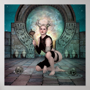 demonvrouw en dimensionale sterrenpoort. poster