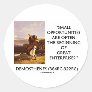 Demosthenes Small Opportunities Great Enterprises Ronde Sticker