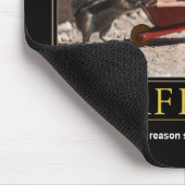 Demotivationele mousepad: cafeïne muismat (Hoek)