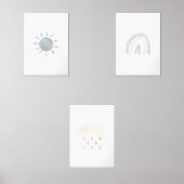 Dempen set van 3 regenboog kinderkamer kunst print (Voorkant)