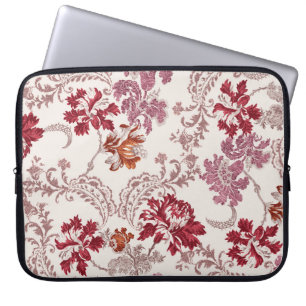 demperingspatroon met bloemen en  tapijt laptop sleeve