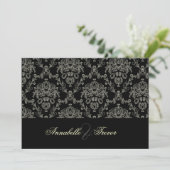 Demping van zwart/wit/crème, aangepast bruiloft kaart (Staand voorkant)